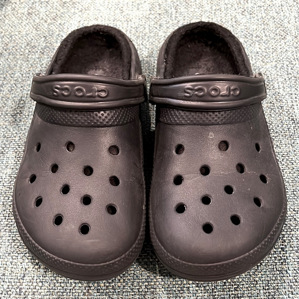 Black Crocs fleece lined!